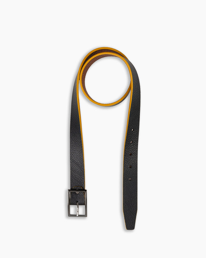 Navy & Tan Reversible Leather Belt