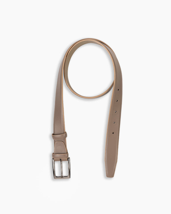 Taupe Contrast Calf Leather Belt