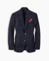 Navy Chalk Stripe Wide Notch Blazer