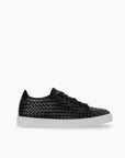 Black on White Hand Woven Sneakers