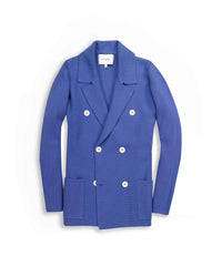 Azure Blue Knitted Merino Blazer