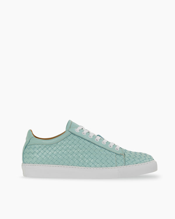 Mint Green Hand Woven Sneakers