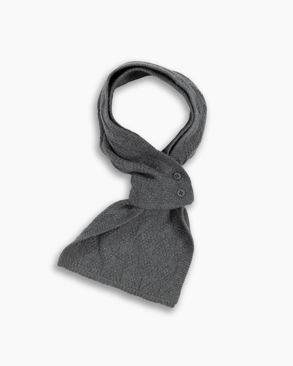 Grey Merino Wool Mini Scarf