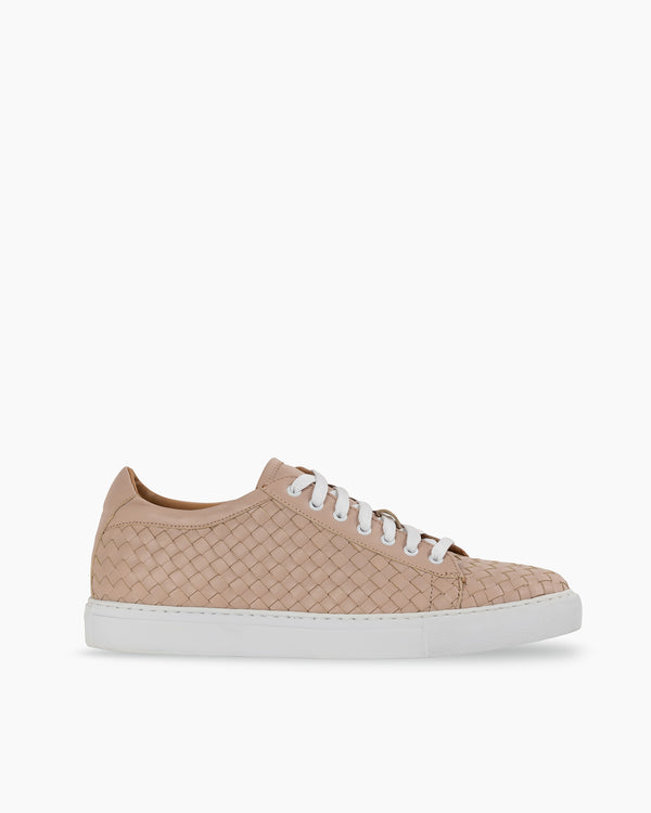 Nude Pink Hand Woven Sneakers