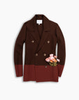 Mahogany Tonal Knitted Merino Blazer