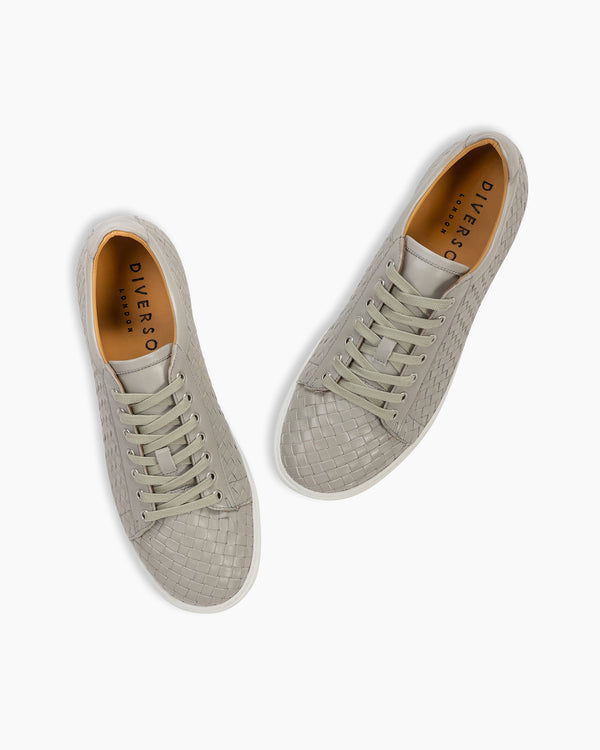 Pewter Grey Hand Woven Sneakers