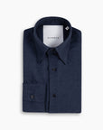 Navy Cotton-Cashmere Nascosto Shirt