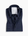 Navy Cotton-Cashmere Nascosto Shirt