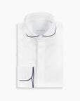 White & Navy Piping Shirt