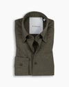 Olive Cotton-Cashmere Nascosto Shirt