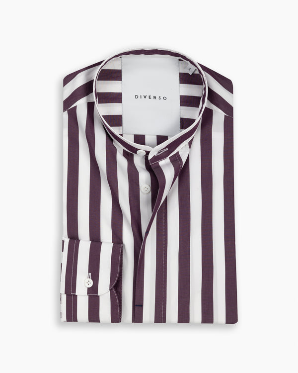 Burgundy Stripe Lock-Stitch Guru Shirt