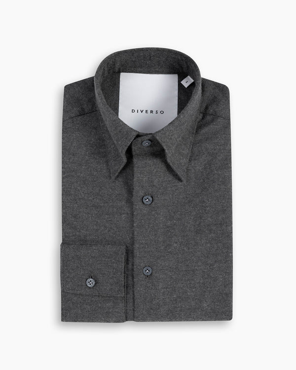 Dark Grey Cotton-Cashmere Nascosto Shirt
