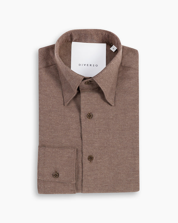 Warm Tan Cotton-Cashmere Nascosto Shirt