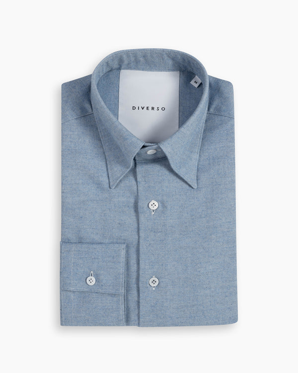 Sky Blue Cotton-Cashmere Nascosto Shirt