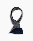 Navy & Grey Cross Lambswool Mini Scarf