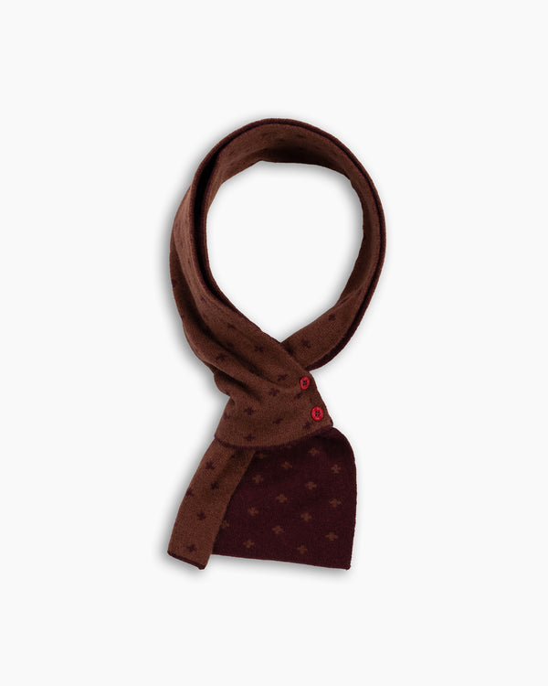 Burgundy Cross Lambswool Mini Scarf