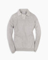 Grey Contrast Knitted Long Sleeve Polo