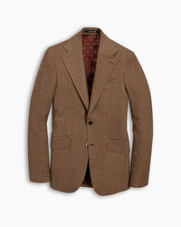 Warm Tan Prince of Wales Wool &amp; Cashmere Blazer