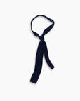 Navy Jacquard Knitted Silk Tie