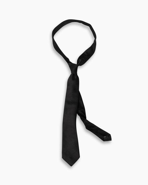 Black Silk Satin Handmade Tie