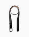 Black & Patent Edge Trim Calf Leather Belt