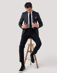 Mid Grey Ultra Peak Hopsack Wool Blazer