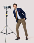 Navy Contrast Wool Blazer