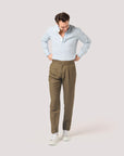 Blue Stripes Seersucker Contrast Popover Shirt