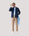 Navy Seersucker Overshirt