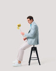 Mint & Cobalt Geometric Cotton Blazer