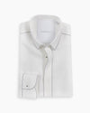 White Silk-Stitch Linen Shirt