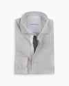 Pearl Grey Cotton-Linen Twin Trim Shirt