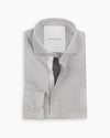 Pearl Grey Cotton-Linen Twin Trim Shirt