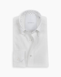 White Crushed Seersucker Button Down Shirt