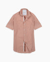 Burnt Orange Stripe Twin-Trim Short Sleeve Shirt