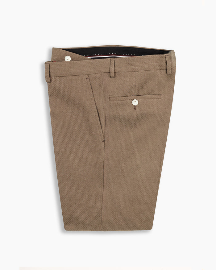 Khaki Seersucker Wool Pant