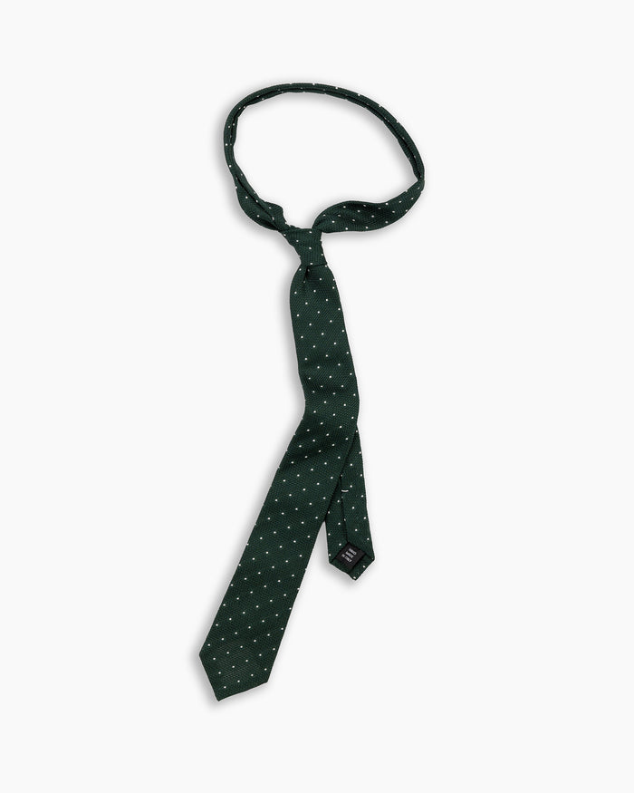 Green Polka Grenadine Silk Tie