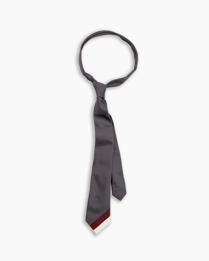 Grey Contrast Patchwork Handmade Tie