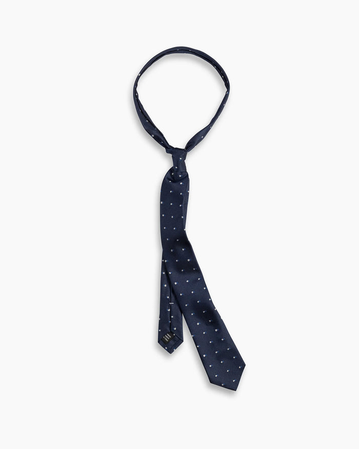 Navy Signature Polka Handmade Silk Tie
