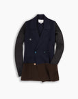 Dark Patchwork Knitted Merino Blazer