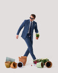 Navy Wool, Silk & Linen Blazer