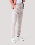 Eggshell Wool, Silk & Linen Pleated Pant