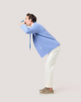 Powder Blue Knitted Merino Blazer