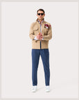 Tan Seersucker Overshirt