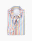 Multi Stripe Crushed Seersucker Button Down Shirt