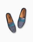Navy & Slate Contrast Suede Loafer