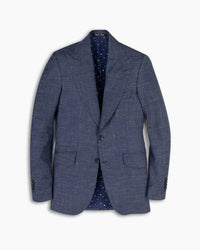 Navy Wool, Silk &amp; Linen Blazer