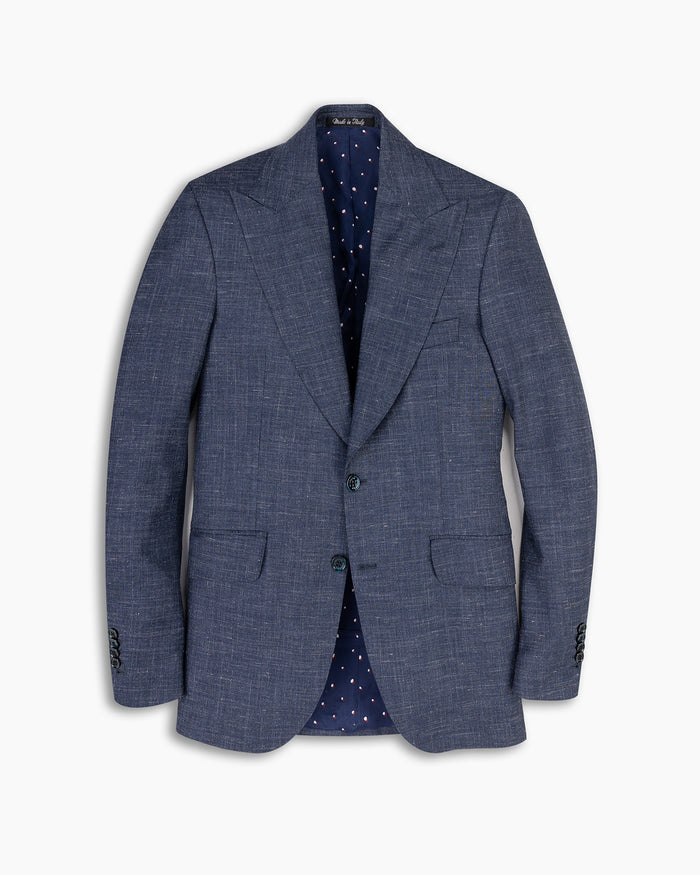 Navy Wool, Silk & Linen Blazer