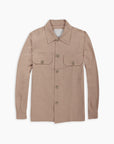 Tan Seersucker Overshirt