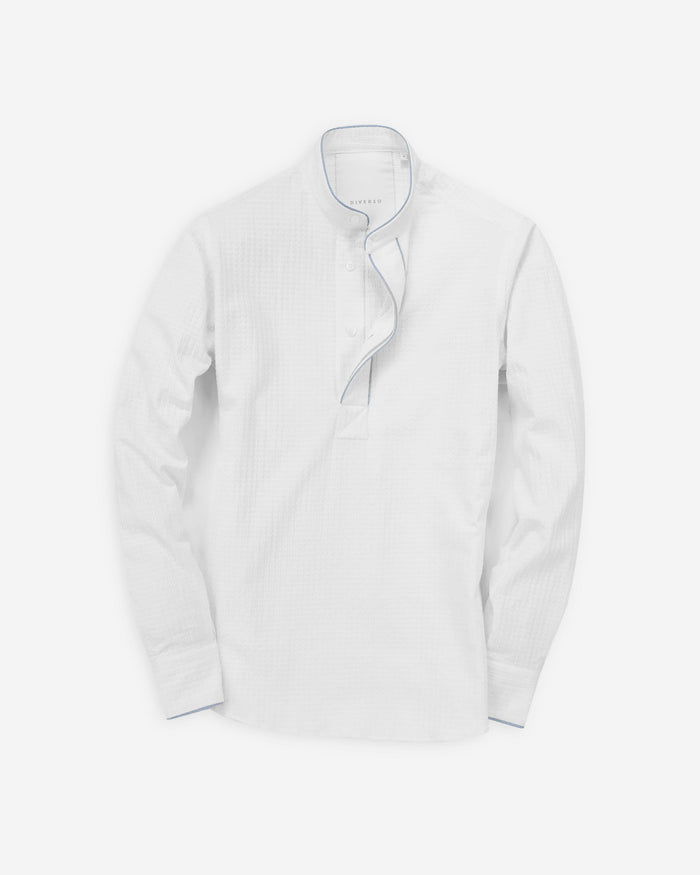 White Seersucker Popover Shirt